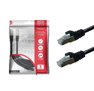 CABO DE REDE PATCH CORD CAT6 5M PRETO