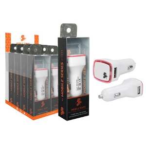 CARREGADOR CARRO USB 12V 2.1 A ROSA